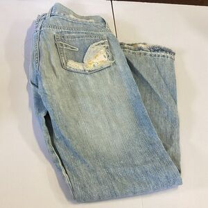 C’est Toi Light Wash Distressed Jeans
